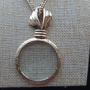 Golden Textured Circle Pendant Necklace - Women's Jewelry